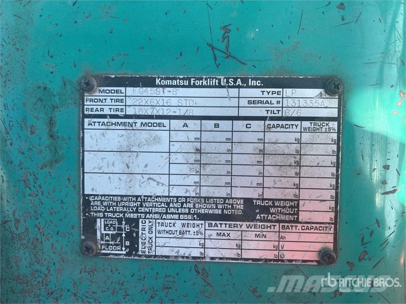 Komatsu FG45T-8 Pneumatic Tire Forklift (Inoperable) Autres Chariots élévateurs