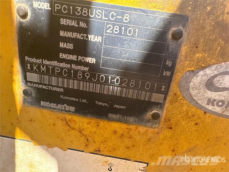 Komatsu PC138USLC-8 Tracked Excavator Bageri guseničari
