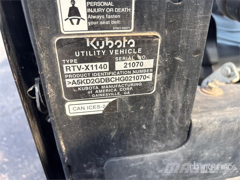 Kubota RTV-X1140 Komunālās mašīnas