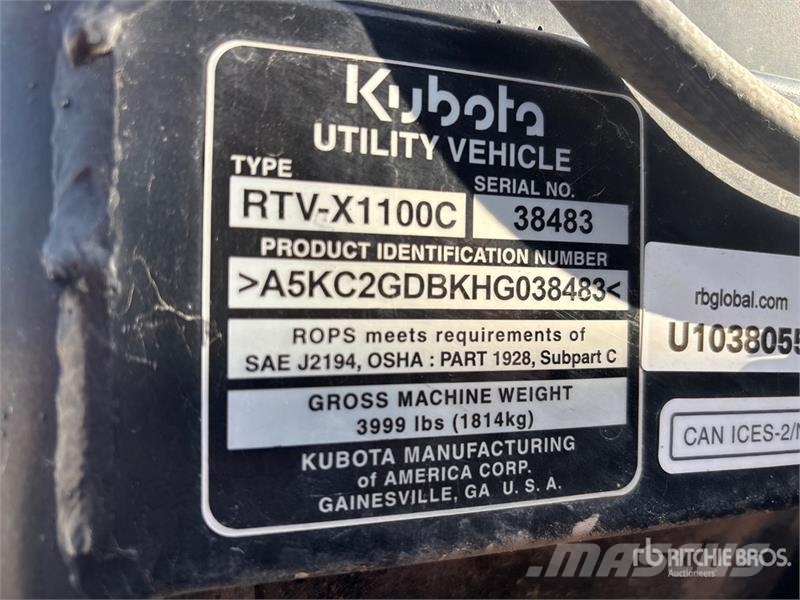 Kubota RTV1100CW-H Χρηστικές μηχανές
