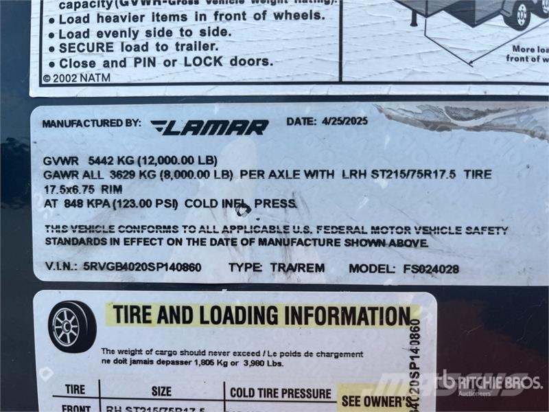Lamar FS024028 40 ft S/A Equipment Trailer Auto pārvadāšanas treileri
