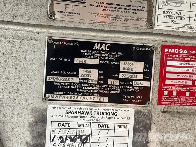 MAC 48 ft T/A Curtain Side Trailer مقطورات بغطاء جانبي