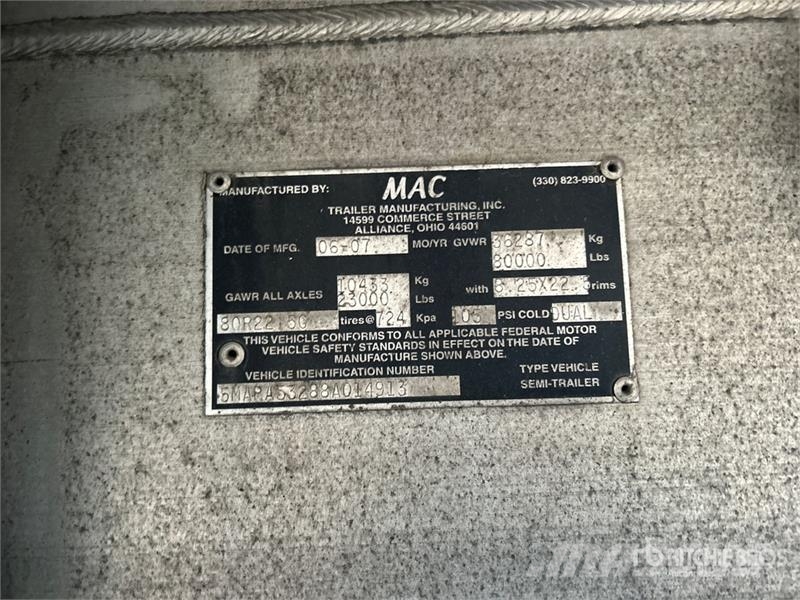 MAC 53 ft T/A Spread Axle Flatbed Trailer Pick up/Prelata