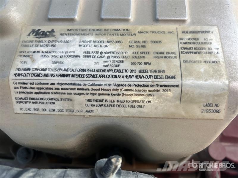 Mack GU713 8x4 Mixer Truck Avtomešalci za beton