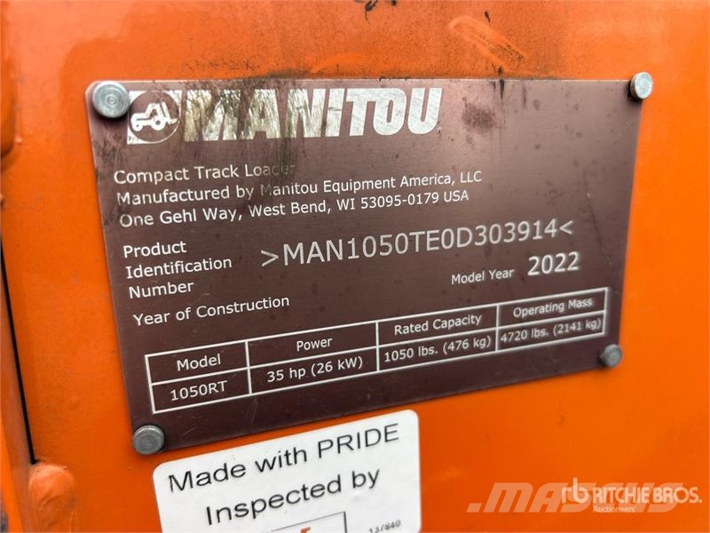Manitou 1050RT Compact Track Loader لوادر انزلاقية التوجيه