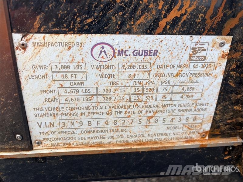 MC.Guber 18 ft T/A Food Concession Trailer Citas piekabes