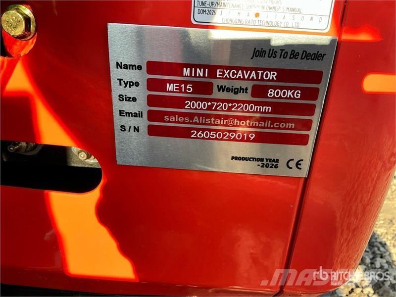 ME15 Mini Excavator (Unused) Minigraafmachines < 7t