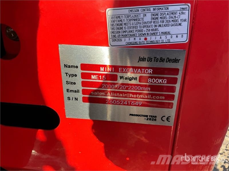 ME15 Mini Excavator (Unused) Minigraafmachines < 7t