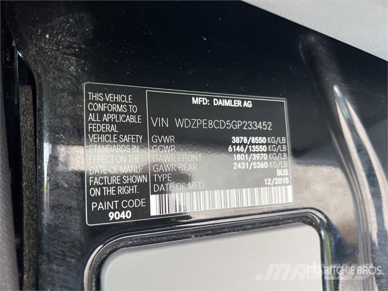 Mercedes-Benz Sprinter 2500 14 Passenger Van Panel vanlar