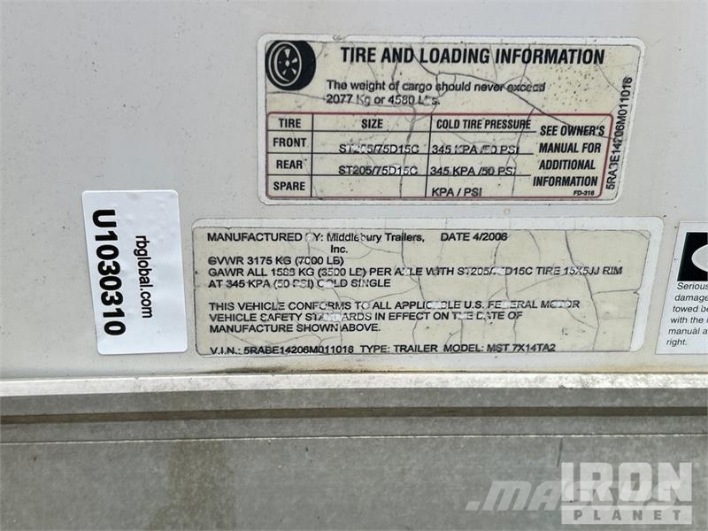 Middlebury MST7X14TA2 14 ft T/A Enclosed Trailer Prikolice zabojniki