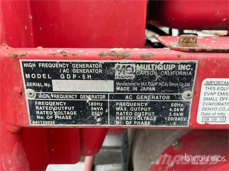 MultiQuip GDP-5HA 4 kW Portable Generator Set Other Generators