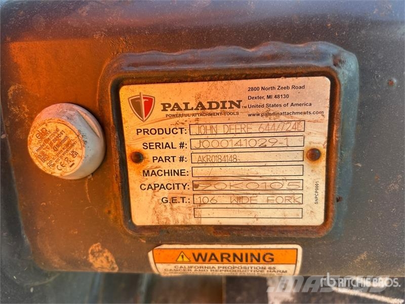 PALADIN AKR0184148 71 in Wheel Loader Forks - Fits John De Vilice