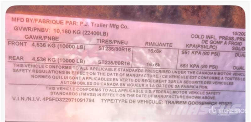 PJ Trailers Trailers D7142 32 ft T/A Gooseneck Equipm مقطورات مركبات نقل
