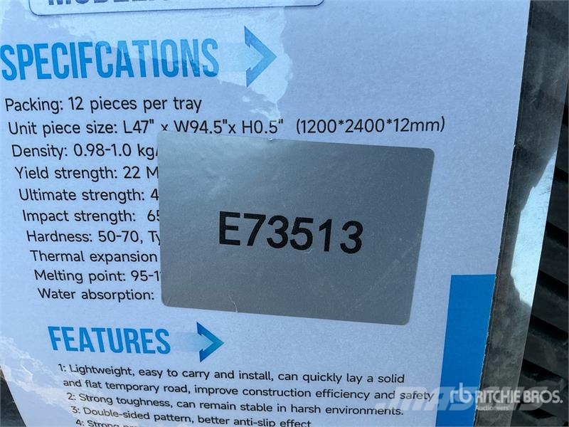 Quantity of (12) SKLP SK-LJB12 94 in x 47 in Poly 운송 장비 - 기타