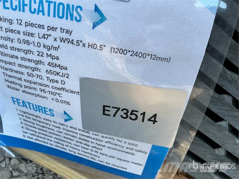 Quantity of (12) SKLP SK-LJB12 94 in x 47 in Poly 운송 장비 - 기타