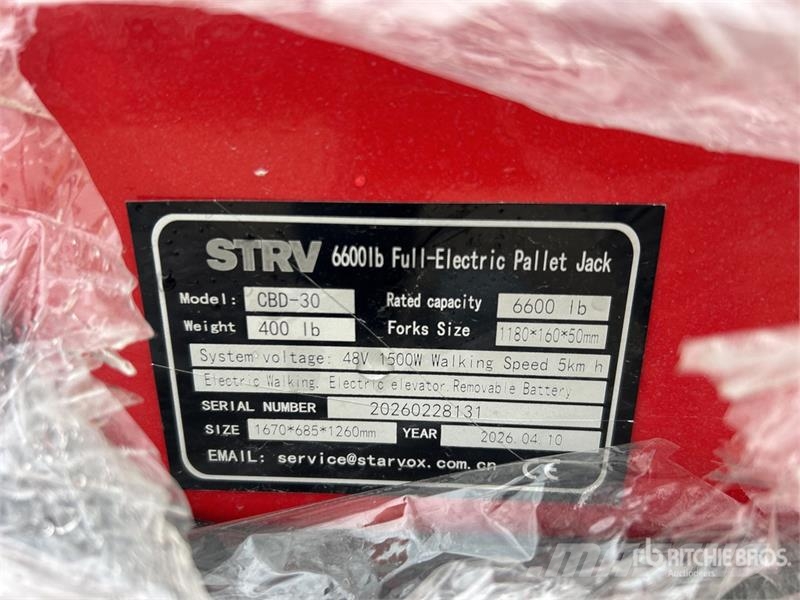  Quantity of (2)  STARVOX 6600 lb Electric Pallet J Jekketralle