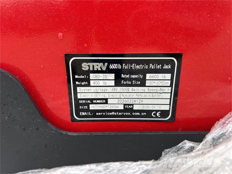  Quantity of (2)  STARVOX 6600 lb Electric Pallet J Jekketralle