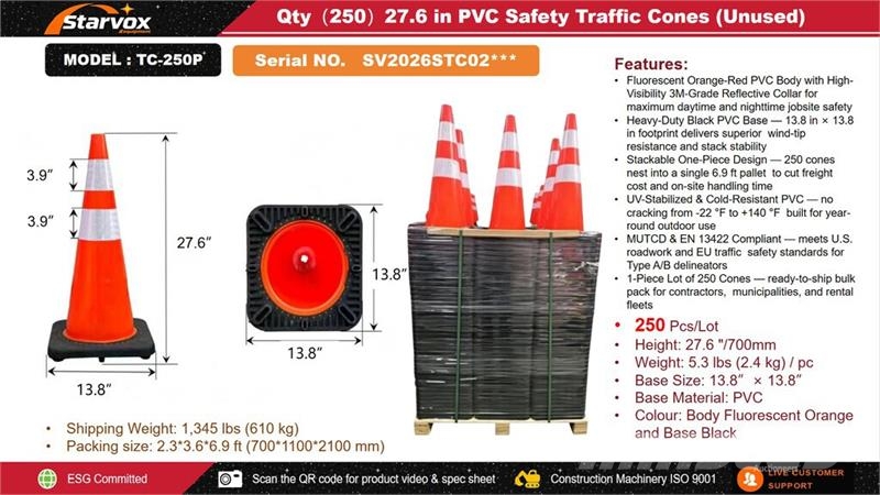 Quantity of (250) STARVOX TC-250P 28 in PVC Safet Трубоукладчики
