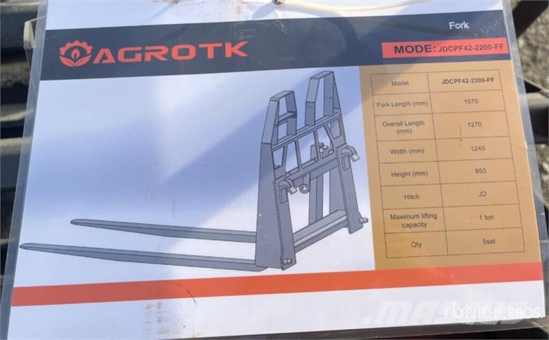  Quantity of (5)  AGT JDCPF42-2200-FF 42 in 2200 lb شوكات