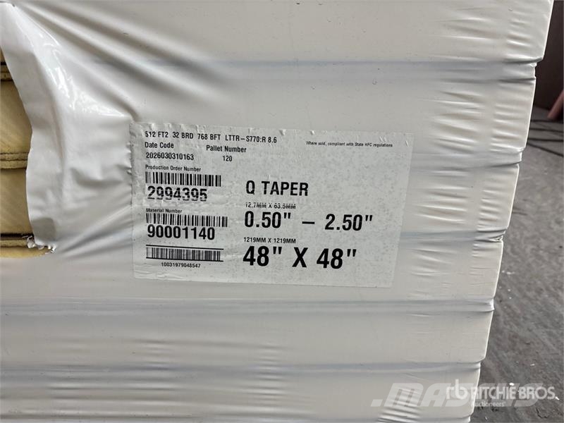 Quantity of (8) Pallets of Polyiso Insulation Подемници, лебедки и елеватори за материали