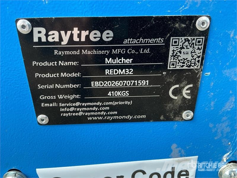 Raytree REDM32 32 in Excavator Drum Mulcher - Fits Other components