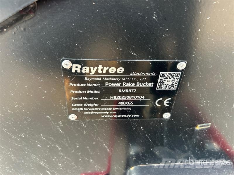 Raytree RMRB72 74 in Skid Steer Power Rake Bucket Ďalšie komponenty
