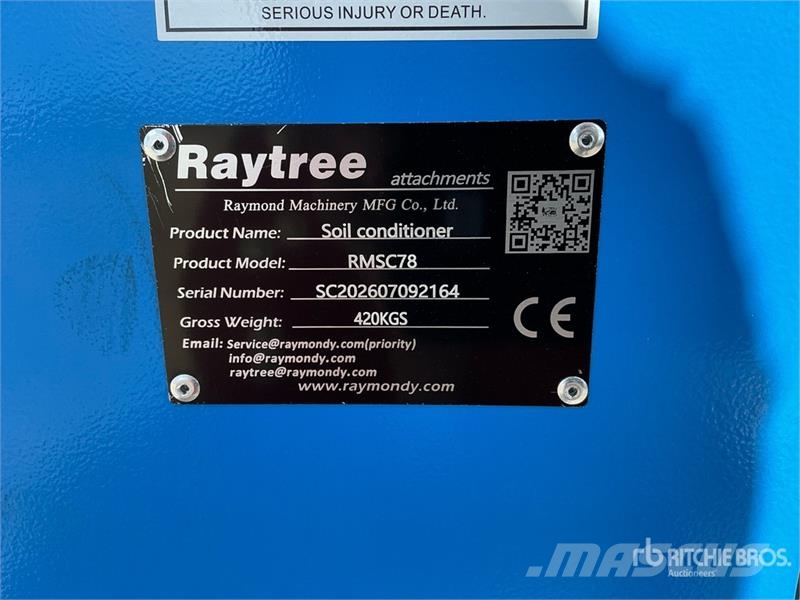  Raytree RMSC78 78 in Skid Steer Power Rake (Unused Ancinho virador