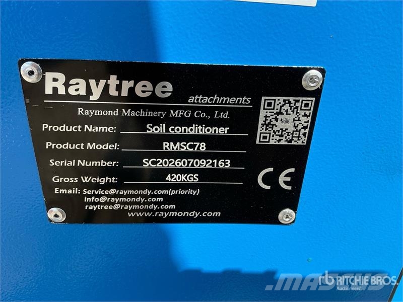 Raytree RMSC78 78 in Skid Steer Power Rake (Unused Ancinho virador