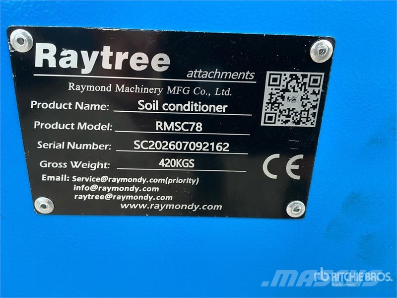 Raytree RMSC78 78 in Skid Steer Power Rake (Unused Ancinho virador