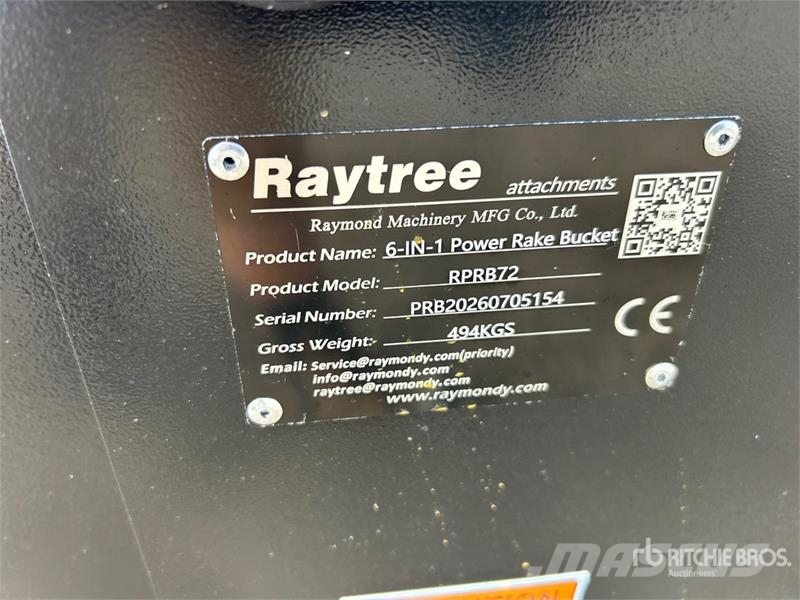 Raytree RPRB72 72 in Skid Steer Power Rake (Unused Ancinho virador