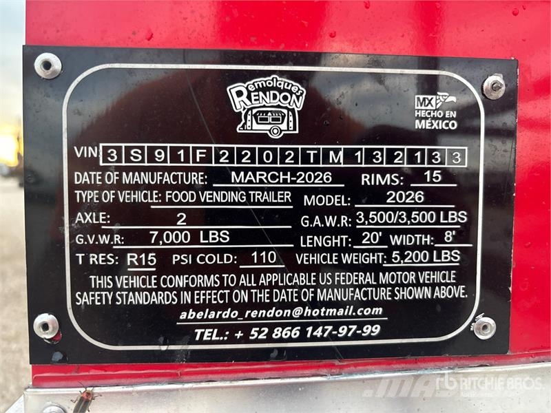 Rendon 20 ft T/A Food Concession Trailer Ostale prikolice