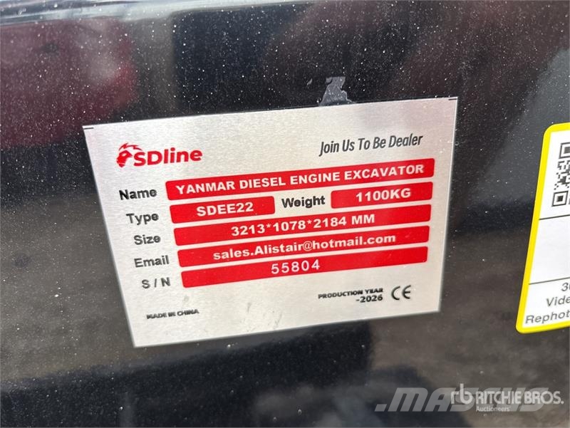  SDEE22-RED Yanmar Diesel Mini Excavator (Unused) Minigraafmachines < 7t