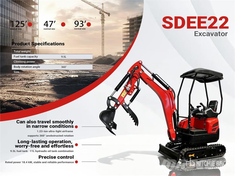SDEE22-RED Yanmar Diesel Mini Excavator (Unused) Mini Escavadoras <7t
