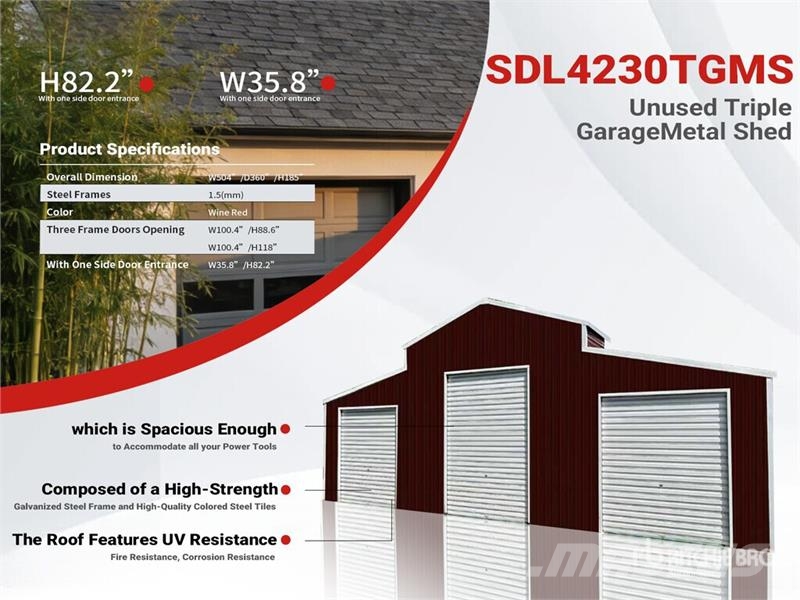 SDL4230TGMS 42 ft x 30 ft Triple Garage Metal Shed Čelični okviri za građevine