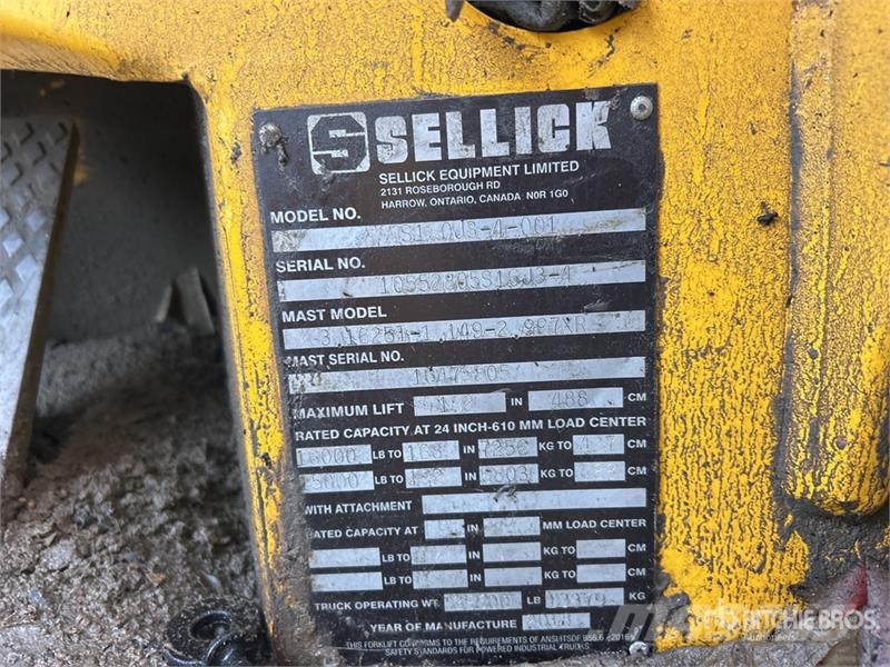 Sellick S160J3-4-001 16000 lb 4x4 Rough Terrain Forklift Visureigiai krautuvai