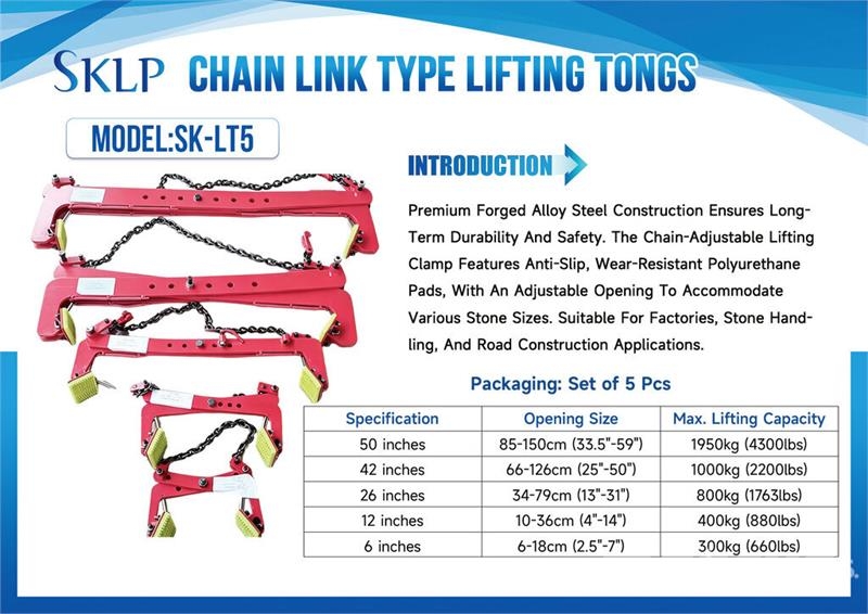 SKLP SK-LT5 Chain Link Type Lifting Tongs (Unused) Other components