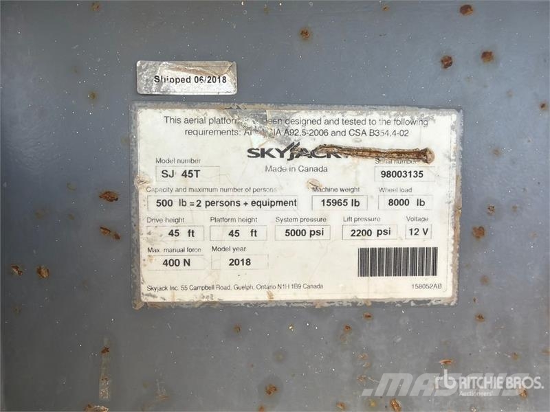 SkyJack SJ45T 4WD Diesel Telescopic Boom Lift Teleskoplifte