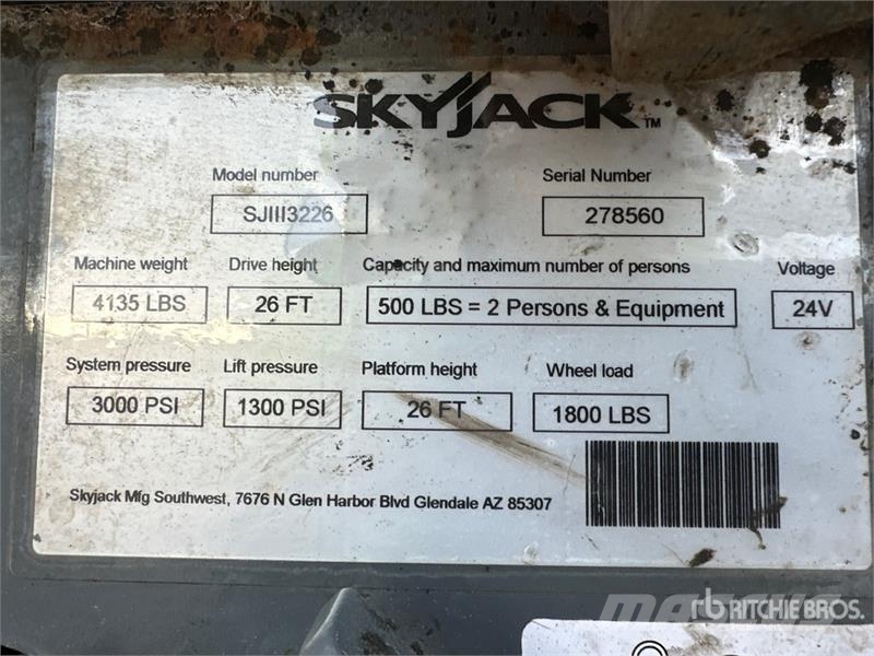 SkyJack SJIII 3226 Electric Scissor Lift رافعات مقصية الشكل