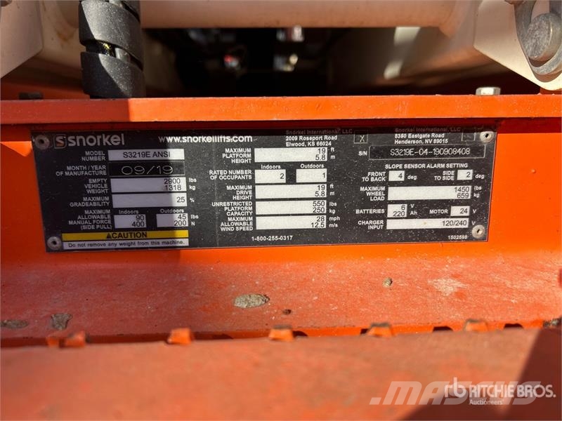 Snorkel S3219E Electric Scissor Lift Підйомники-ножиці