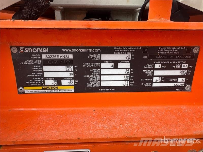 Snorkel S3226E Electric Scissor Lift 剪叉式升降机