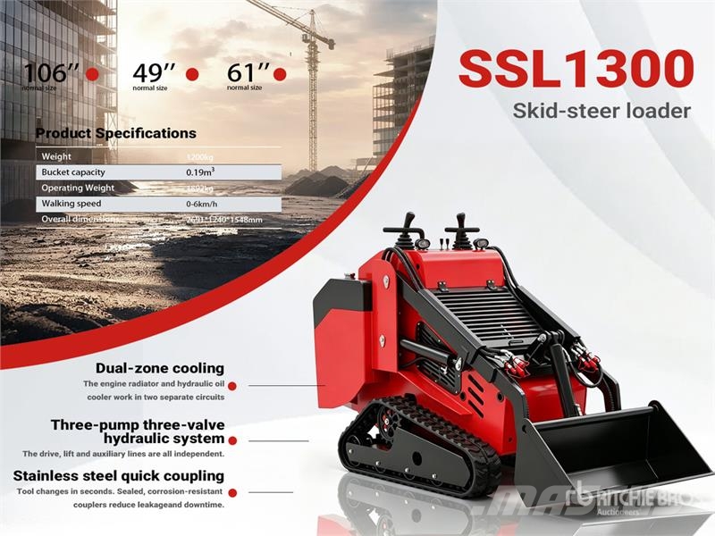 SSL1300-RED Mini Yanmar Diesel Compact Track Loade Skid steer mini nakladalci