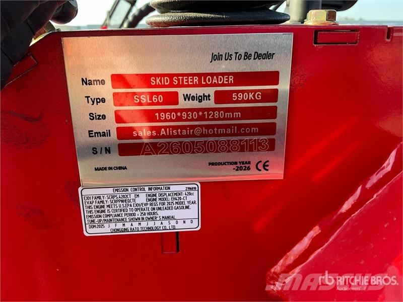SSL60-RED Mini Compact Track Loader (Unused) Lietoti riteņu kompaktiekrāvēji