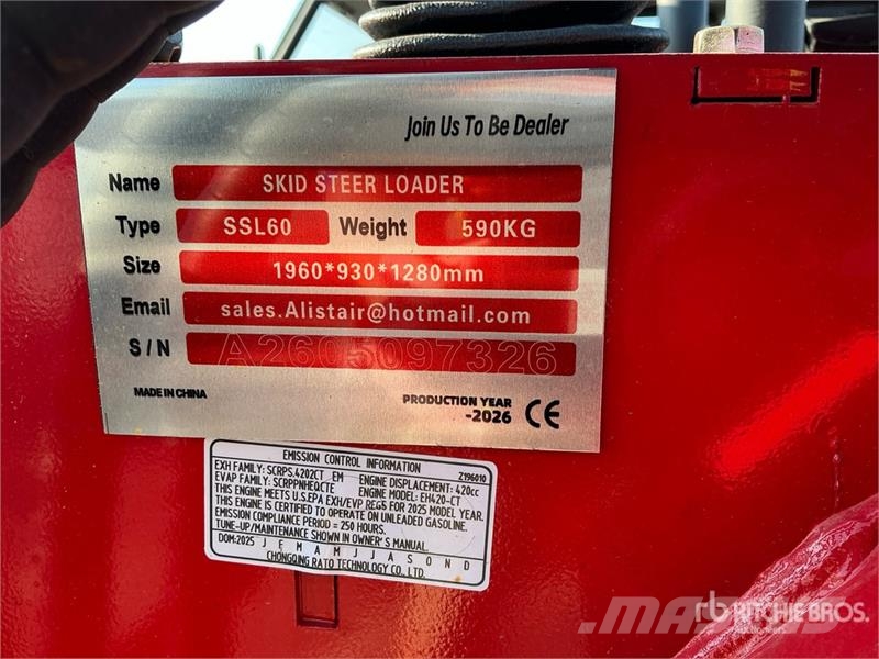 SSL60-RED Mini Compact Track Loader (Unused) Lietoti riteņu kompaktiekrāvēji