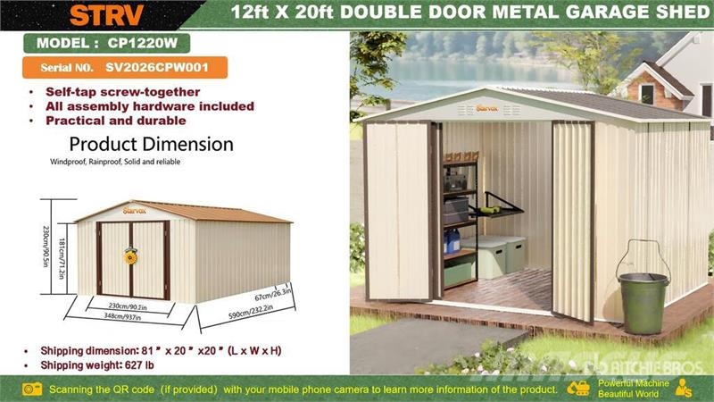 STARVOX CP1220W 12 ft x 20 ft Metal Garage Shed (U Čelični okviri za građevine