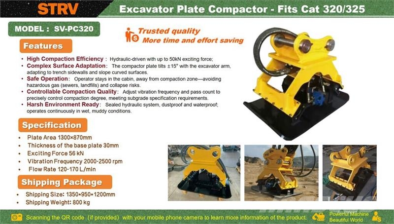 STARVOX SV-PC320 Excavator Plate Compactor Attachm Vibratoare