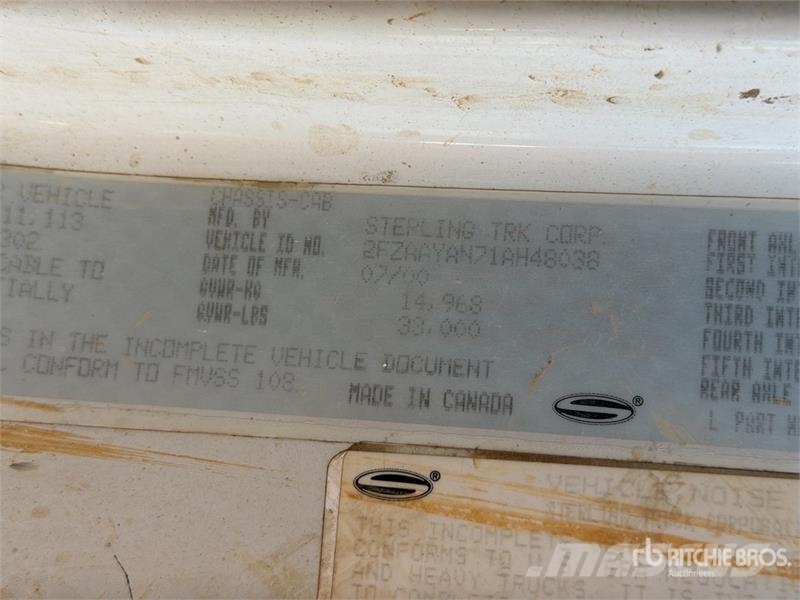 Sterling L9500 4x2 S/A Dump Truck Kiper tovornjaki