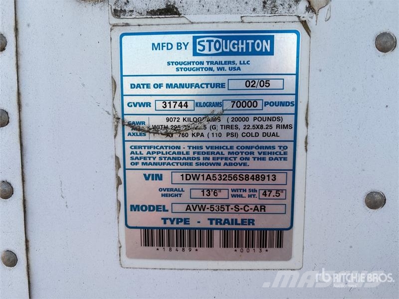 Stoughton AVW-535T-S-C-AR Van Body Trailers