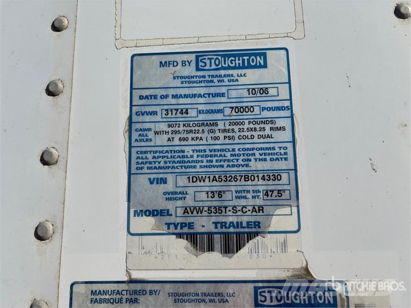 Stoughton AVW-535T-S-C-AR Van Body Trailers
