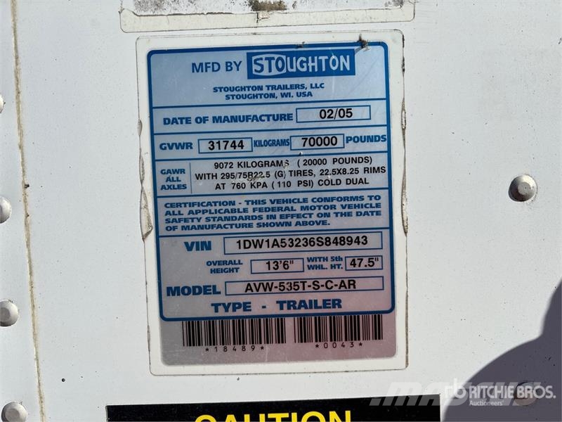 Stoughton AVW-535T-S-C-AR Furgons