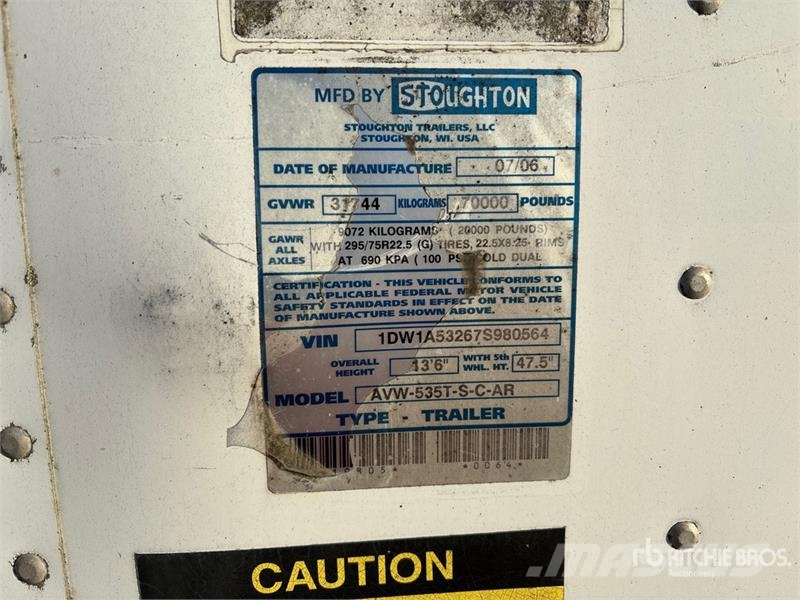 Stoughton AVW-535T-S-C-AR Van Body Trailers